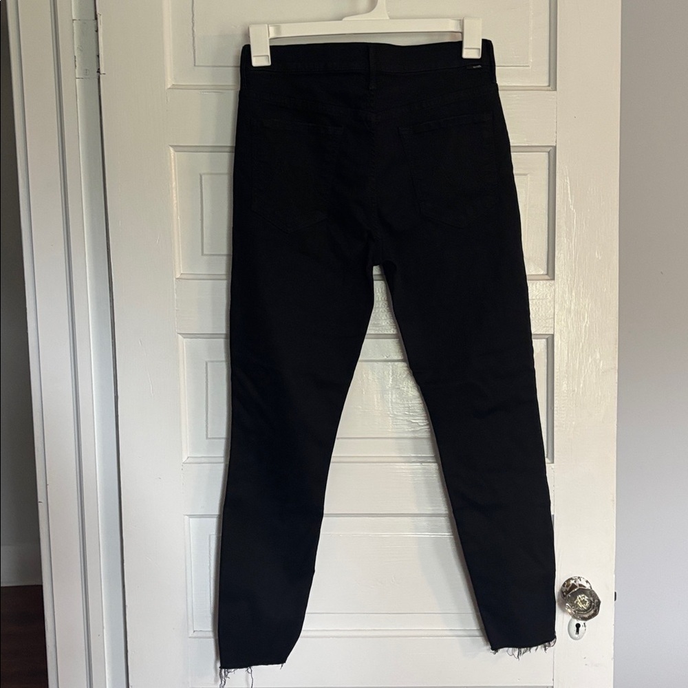 MOTHER Stunner Zip Ankle Step Fray Classic Black Denim - Picture 4 of 6